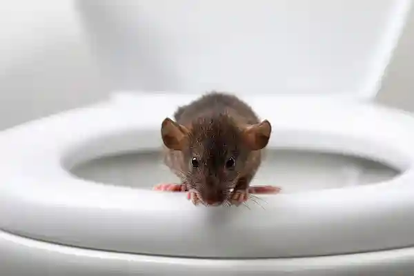 Ratte auf Toilettenbrille