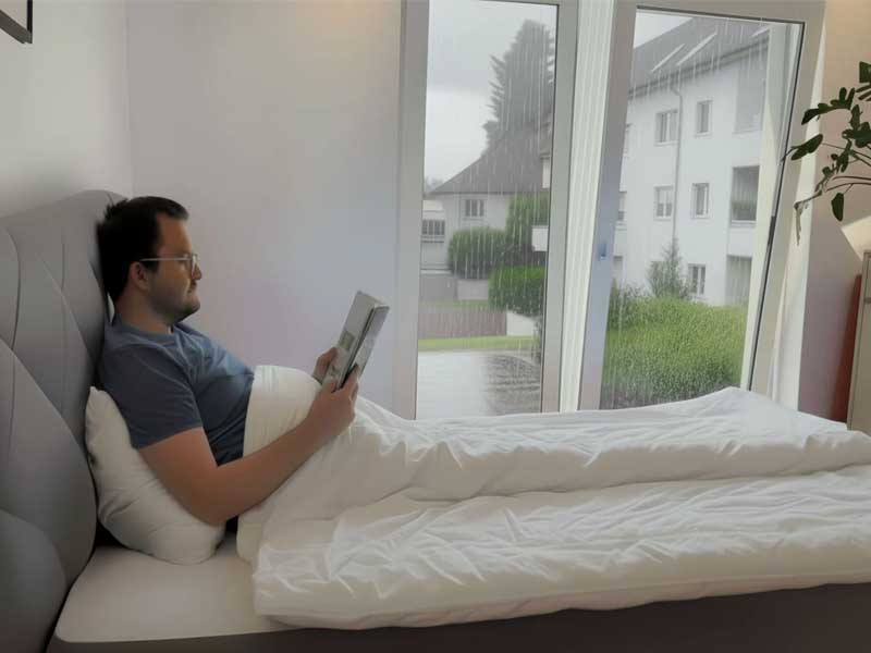 Schlafzimmer mit FlexiPliss - ohne Zugluft